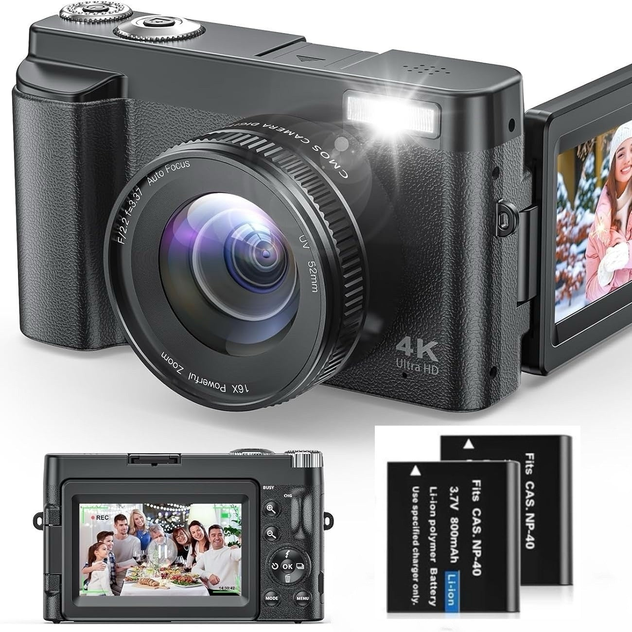 HD Digital Camcorder With Flip Screen And High-definition Recording