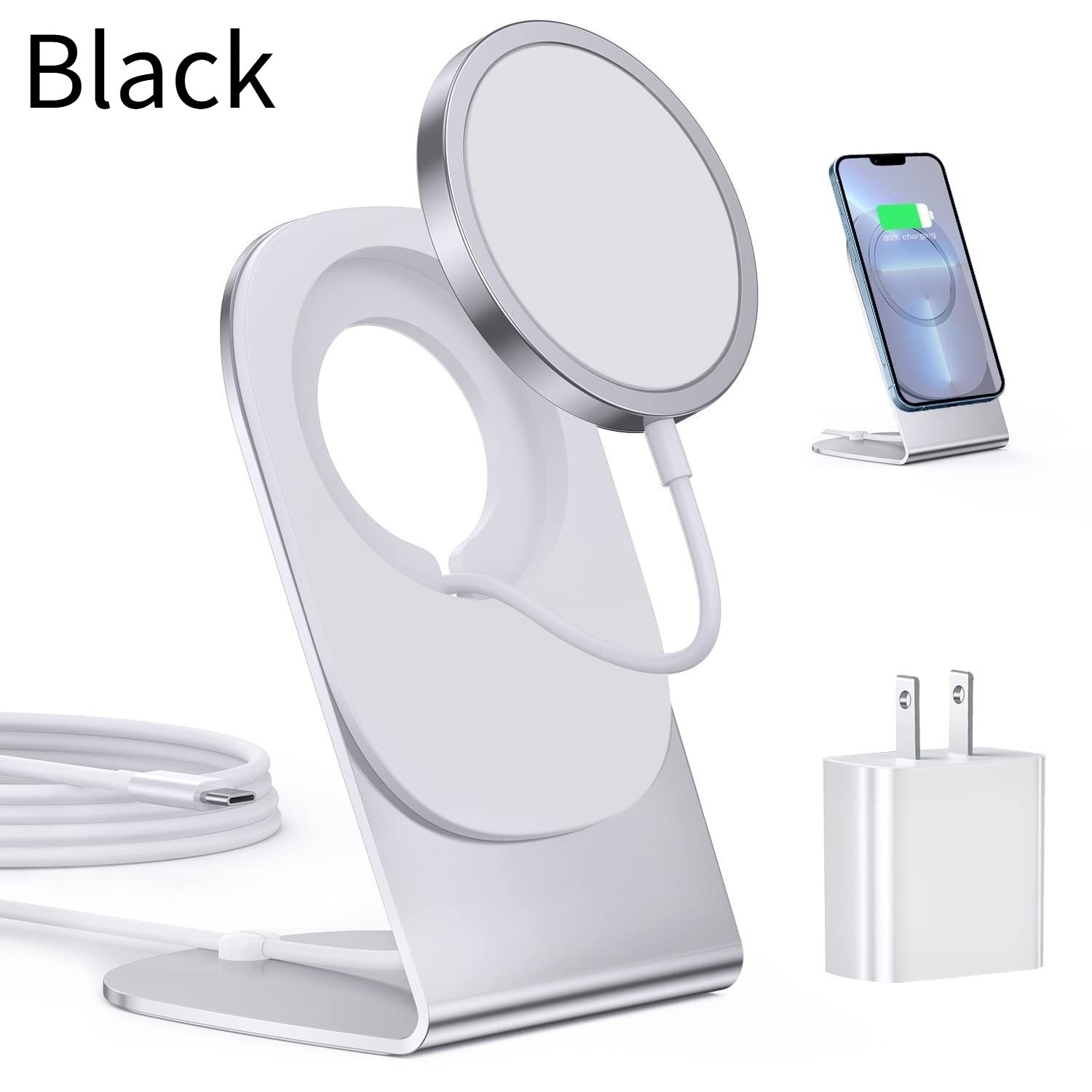 Magnetic Wireless Desktop Charger With A Detachable Stand