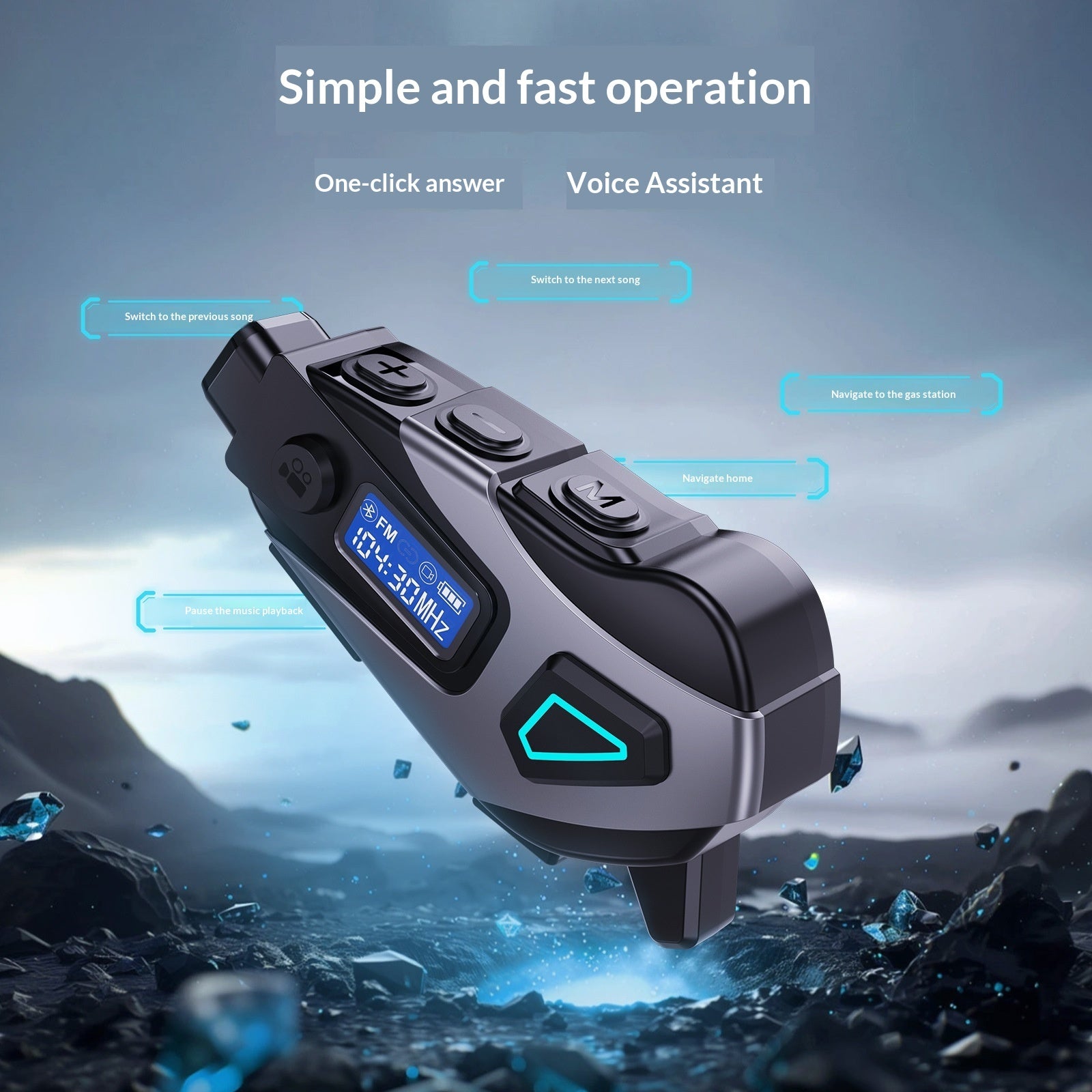 Bluetooth Helmet Headset For Listening To Music While Riding A Motorcycle