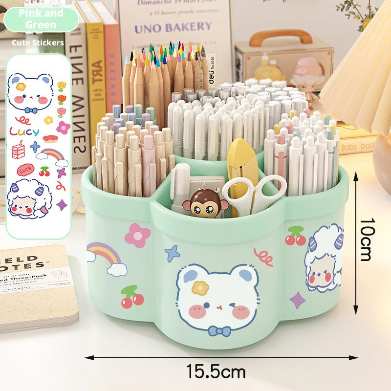 Rotating pen holder-with sticker-Sky blue-1 piece
