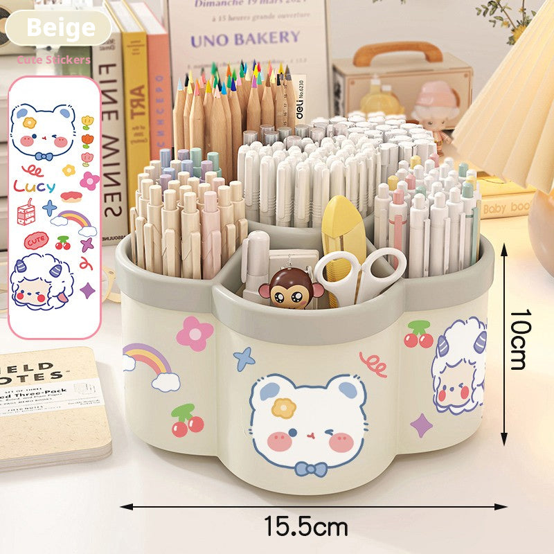Rotating pen holder-with sticker-Sky blue-1 piece