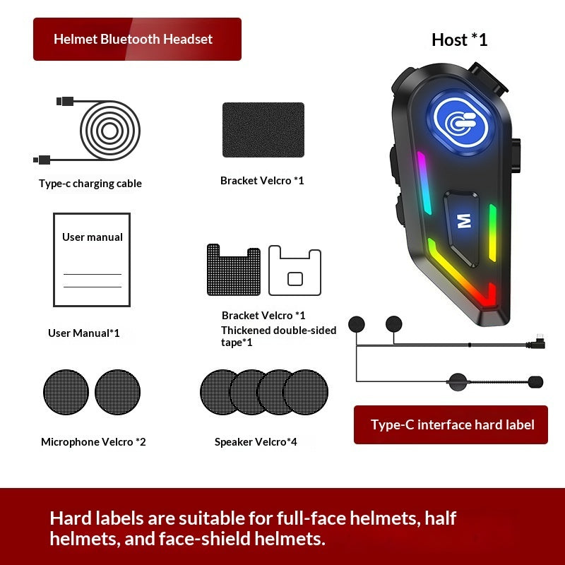 Motorcycle Helmet With Bluetooth Earphones And Water Resistance