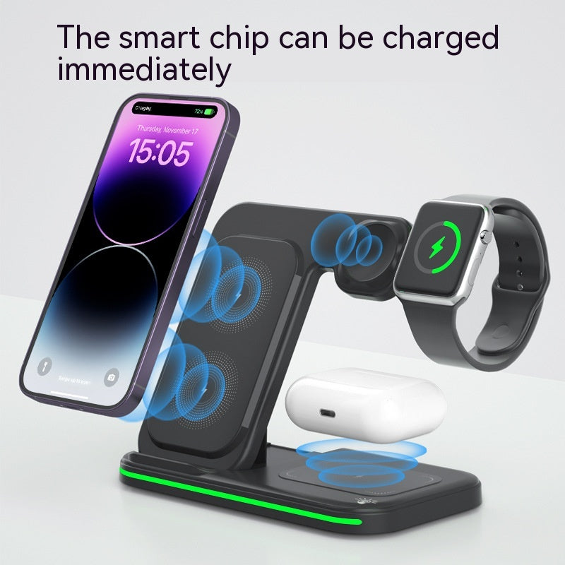 Cargador Rápido Inalámbrico Multifuncional Plegable