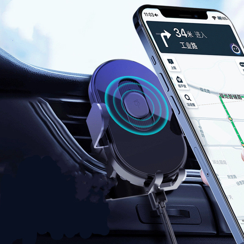 Cargador de coche inalámbrico inteligente de carga rápida con tecnología negra de 15 W