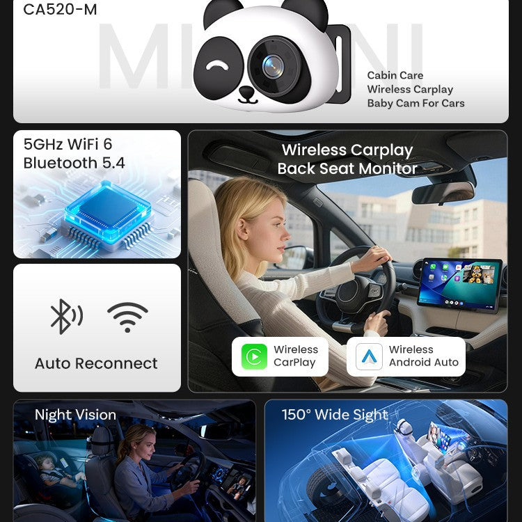 Cámara inalámbrica de monitor de bebé con CarPlay