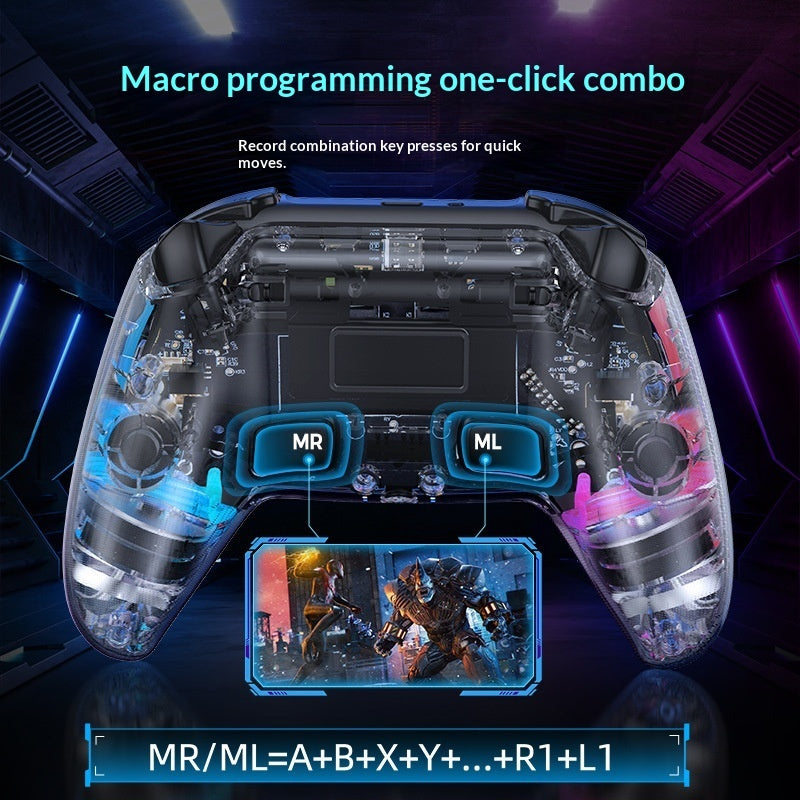 Controlador de consola de juegos transparente inalámbrico Bluetooth