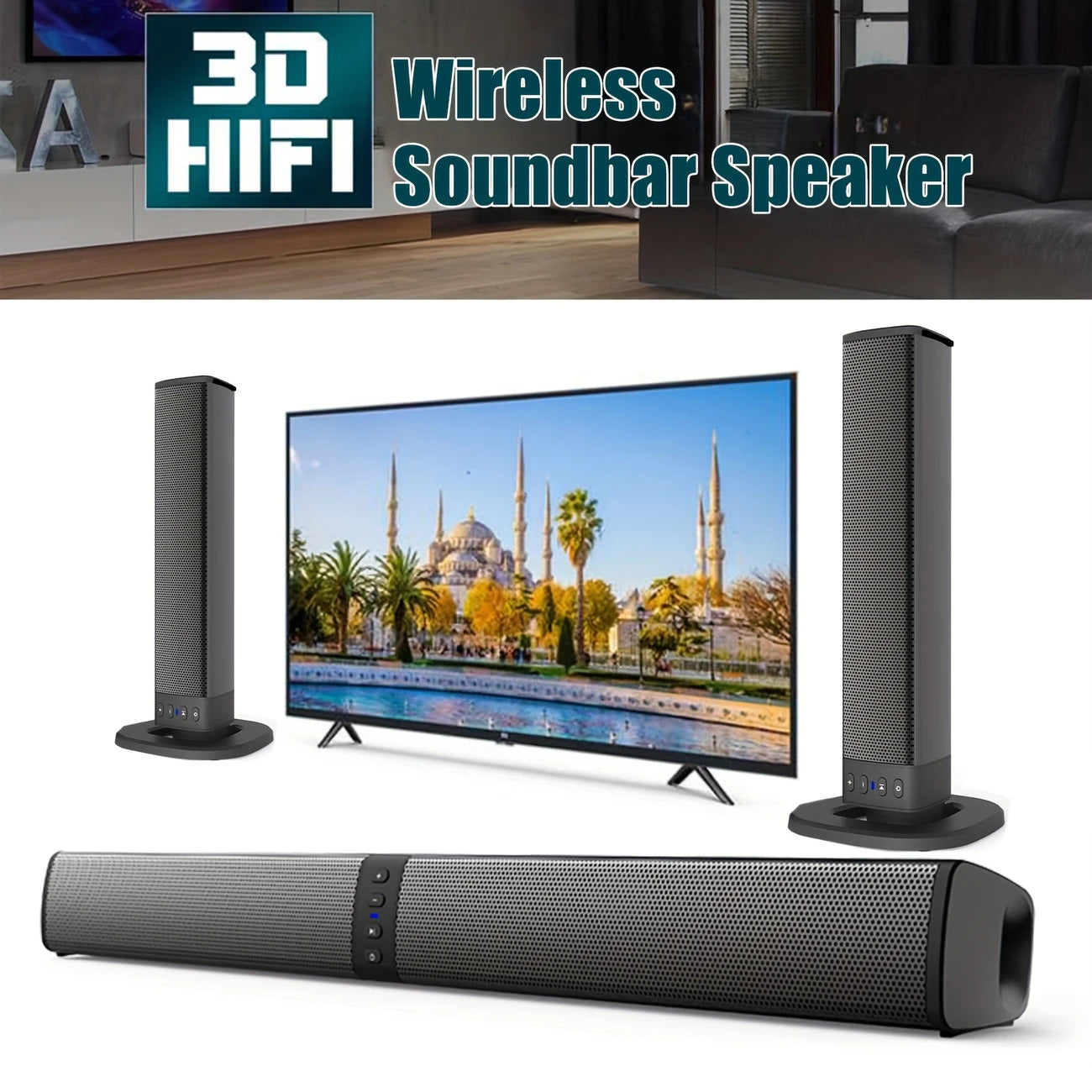 Barra de sonido 2 en 1 para la sala de estar Altavoz Bluetooth doméstico con barra de sonido integrada