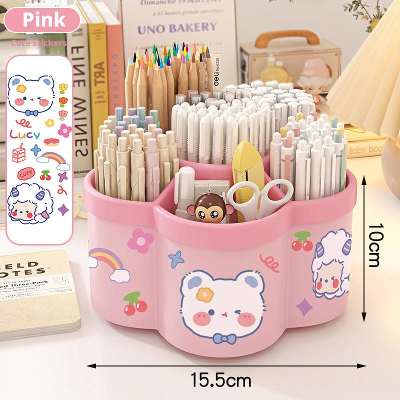 Rotating pen holder-with sticker-Sky blue-1 piece
