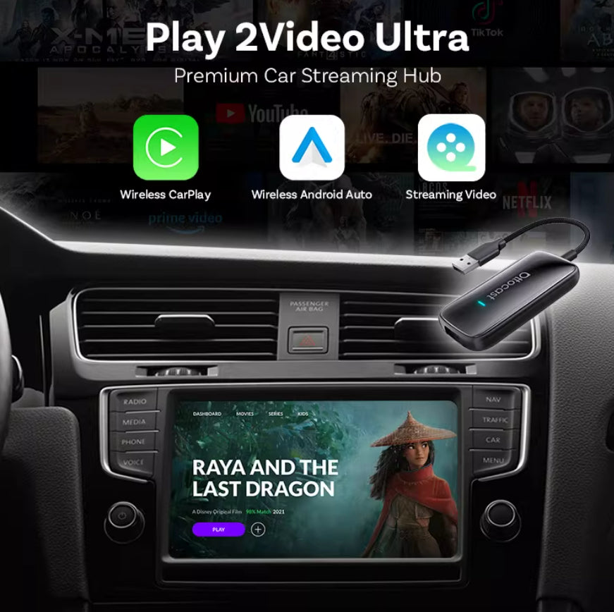 Caja de CarPlay con cable a inalámbrico para sistemas inteligentes de coche Android