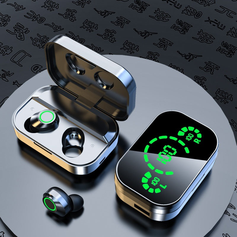 Auriculares inalámbricos Bluetooth YD03 TWS con pantalla grande inteligente, pantalla digital y luz de respiración intrauditivos