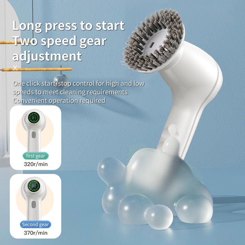 Cordless Multifunctional Electric Cleaning Brush, Handheld Scrubber For Kitchen, Shower, Pots, Pans, With Scourer Pad Attachments, Fully Waterproof