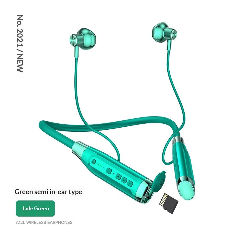 Ultra-long Standby Wireless Neckband Bluetooth Earphones With A Card Slot