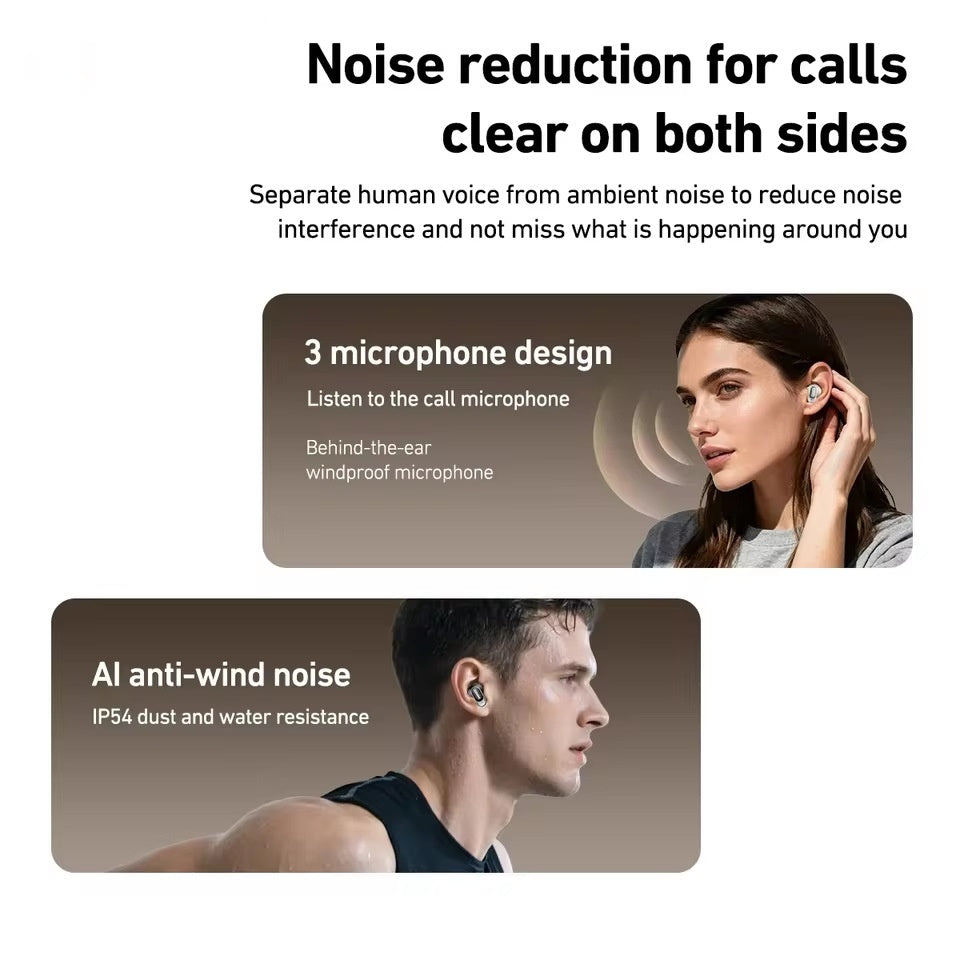 Auriculares deportivos inalámbricos con cancelación de ruido, traducción y conectividad Bluetooth