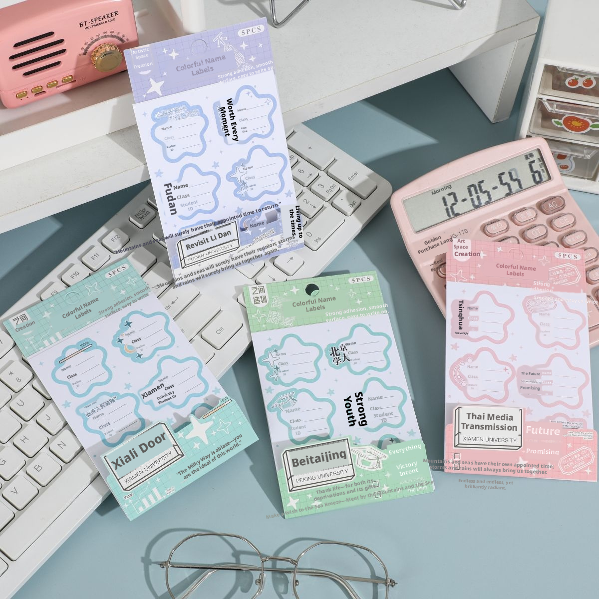 Name sticker-Waterproof model-Mixed color-5 sheets