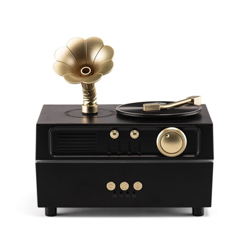 Retro Rotating Phonograph Aromatherapy Diffuser Bluetooth Speaker Creative Decorative Piece Air Humidifier