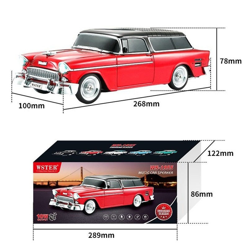 Vintage Classic Car Bluetooth Model With LED Colorful Lighting And Audio