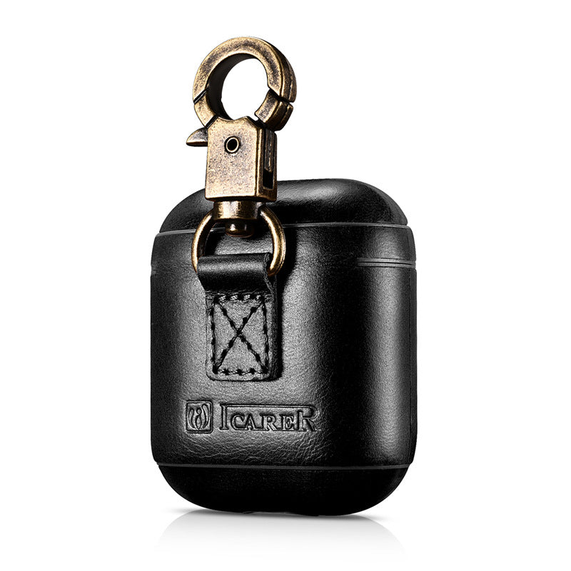 Genuine Leather Wireless Earbud Case With Loop Closure