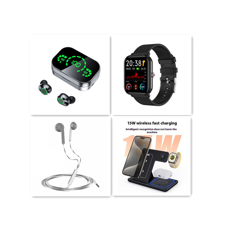 Auriculares inalámbricos Bluetooth YD03 TWS con pantalla grande inteligente, pantalla digital y luz de respiración intrauditivos