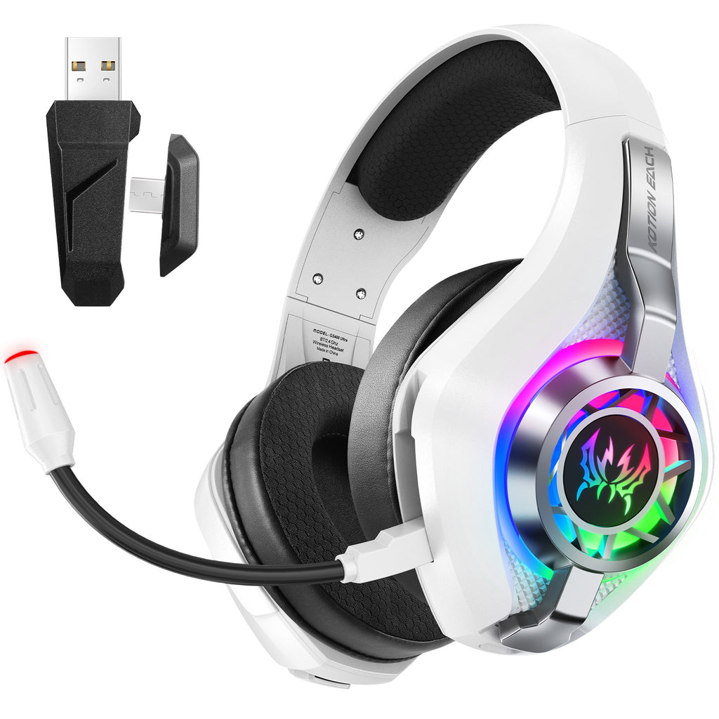 Auriculares inalámbricos para juegos montados en la cabeza Bluetooth Auriculares para deportes electrónicos de 2,4 G