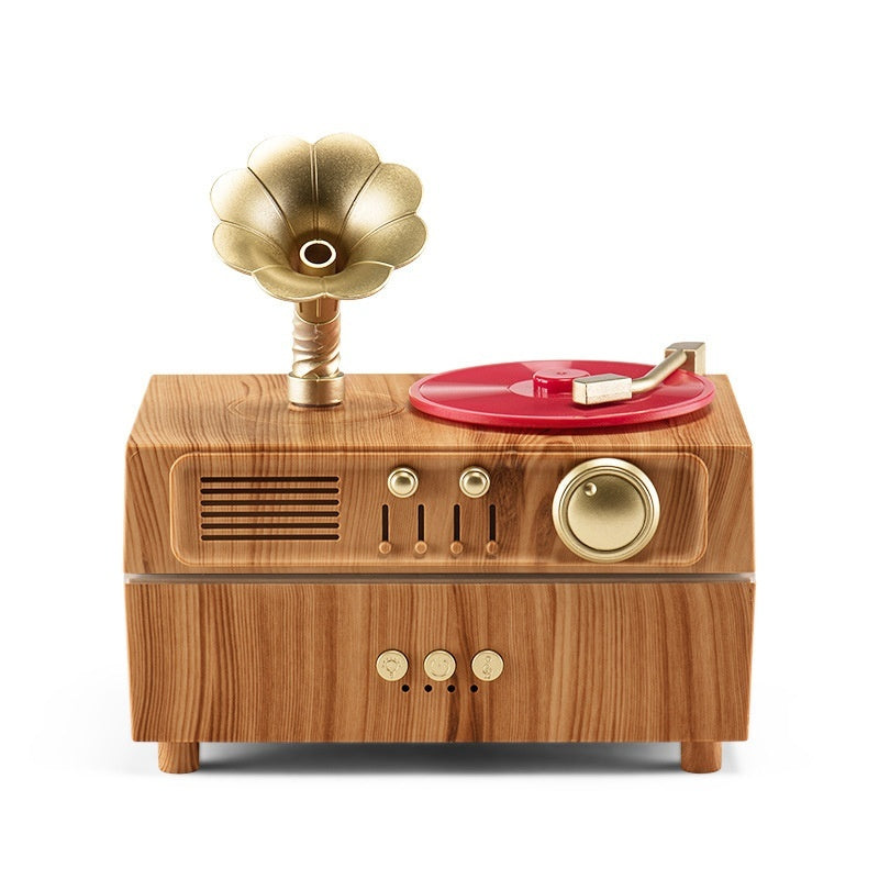 Retro Rotating Phonograph Aromatherapy Diffuser Bluetooth Speaker Creative Decorative Piece Air Humidifier
