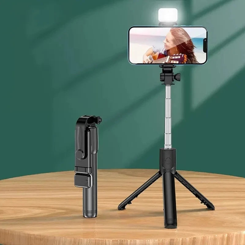Roreta Monopod Remote Shutter Fill Light for iPhone Samsung Xiaomi Phone Holder Mini Tripod Wireless Bluetooth Selfie Stick