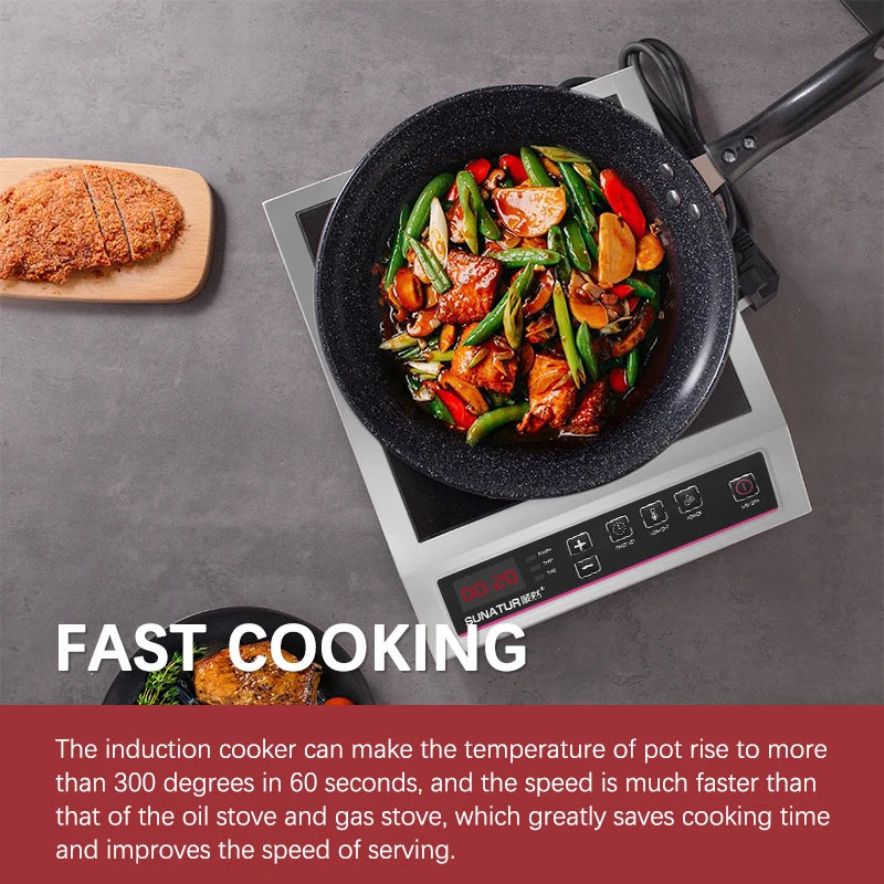SUNATUR 3500w Induction Cookers Electric Portable Hob Single induction cooktop electric stove cook hotplate Commercial range