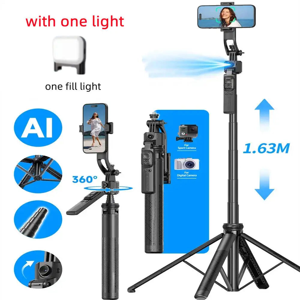 New upgrade Selfie Tripod Gimbal Stabilizer For Smartphone Bluetooth Remote Intelligent AI Follow-Up Anti Shake Pan Tilt