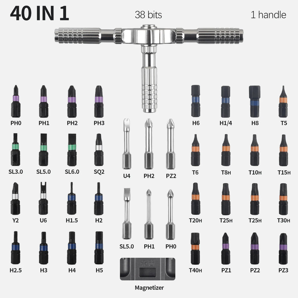 40 in 1 Magnetic Screwdriver Set DIY Ratchet Mini Screwdriver Set Removable self-assembly Precision Screwdriver kit Magnetic