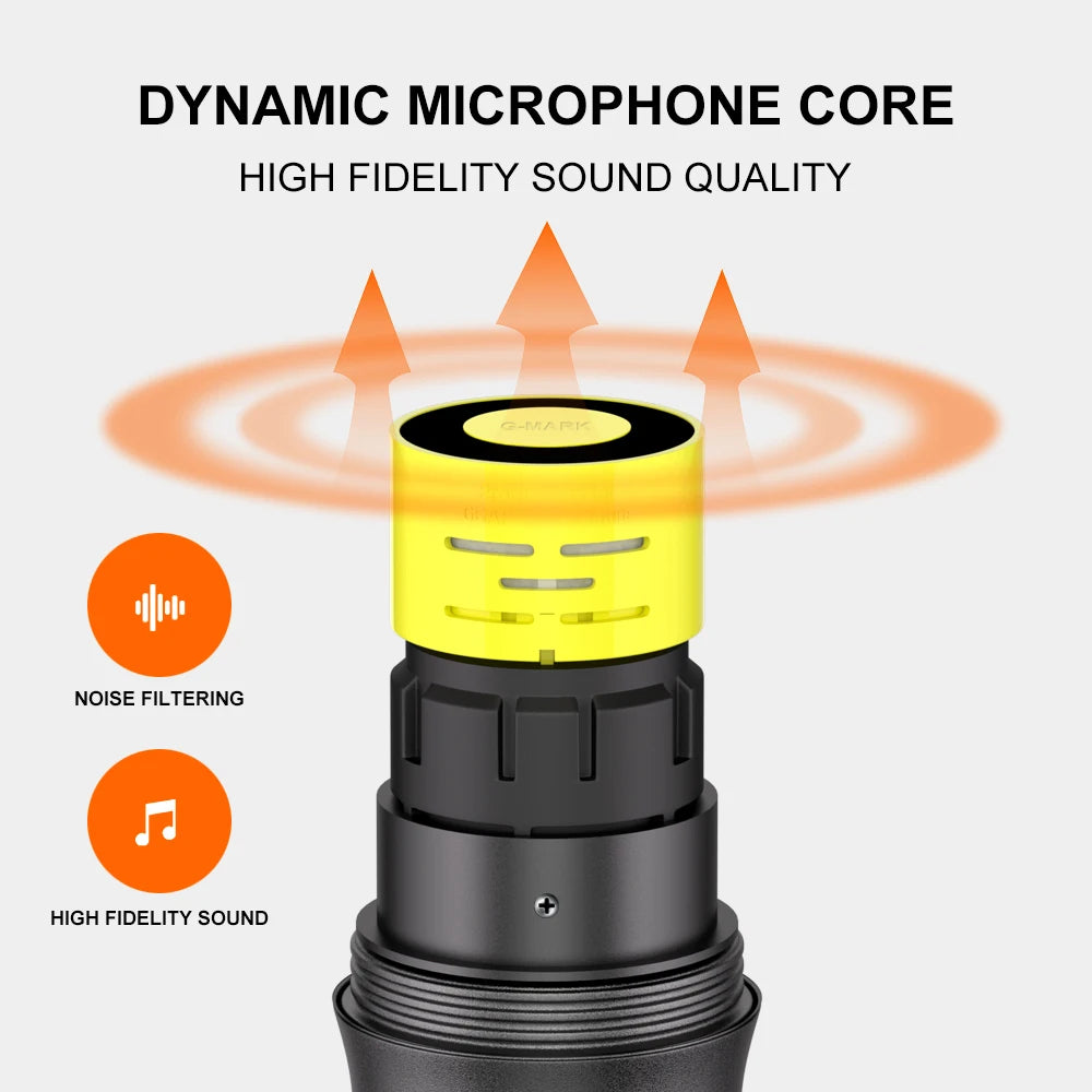 Micrófono inalámbrico G-MARK X220U UHF, micrófono de karaoke con receptor de batería de litio recargable, funciona 5 horas para altavoces