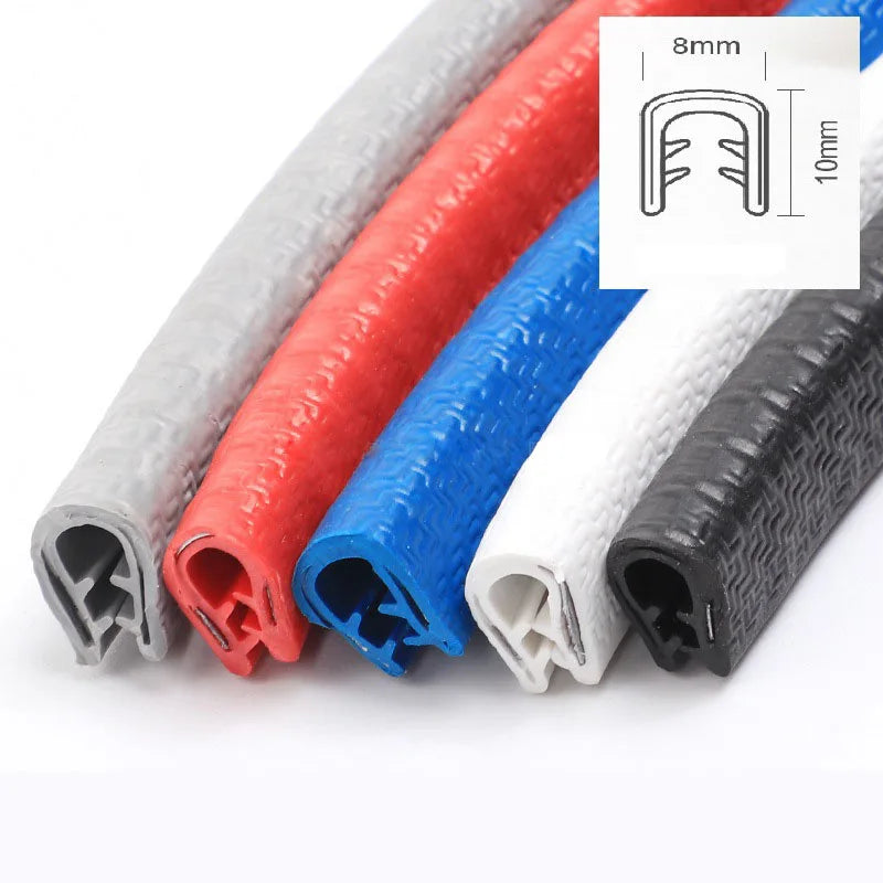 5/10M Protector de borde de puerta de coche Tira antiarañazos universal para puerta de coche Reducción de ruido Protección anticolisión con acero Carstyling