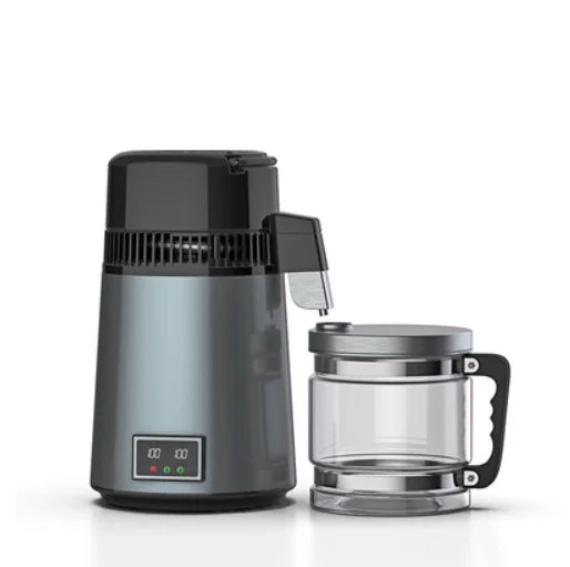 Destilador de agua de 4 litros, productor de agua destilada de 1.1 galones, destilador de agua pura con pantalla de doble temperatura de 750 W, máquina destiladora de agua