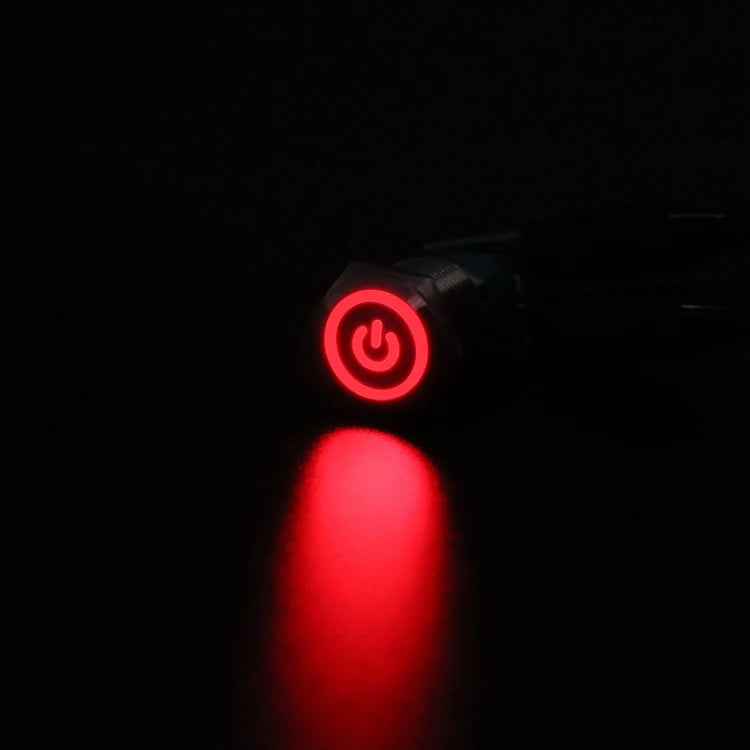12/16/19/22mm Waterproof Metal Push Button Switch LED Light Momentary Latching Car Engine Power Switch 5V 12V 24V 220V Red Blue