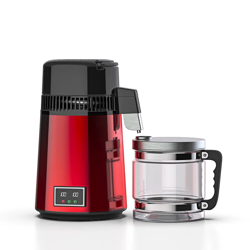 Destilador de agua de 4 litros, productor de agua destilada de 1.1 galones, destilador de agua pura con pantalla de doble temperatura de 750 W, máquina destiladora de agua