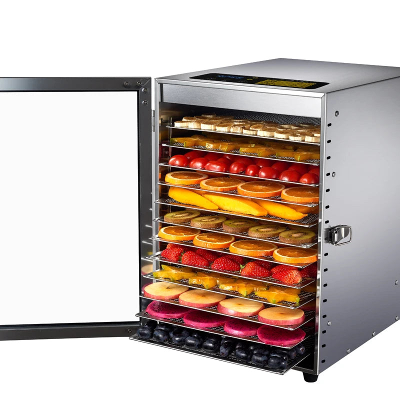 Secador de fruta de 12 capas, secador eléctrico para carne, deshidratador de alimentos para verduras y frutas, máquina de secado