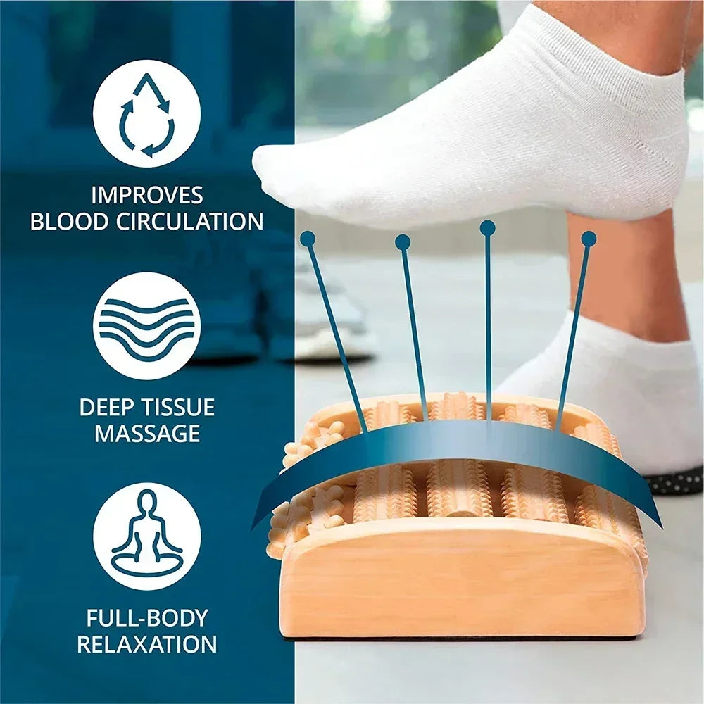 Rodillo de madera para pies, masajeador de pies para el alivio de la fascitis plantar, masajeador de pies para la neuropatía y para mejorar la circulación sanguínea, herramienta para el cuidado de la salud