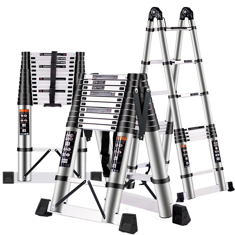 Aluminum Telescopic Folding 3 Step Ladder Step Stool Home Kitchen Garden Portable Lightweight Safety Lock Multipurpose Household