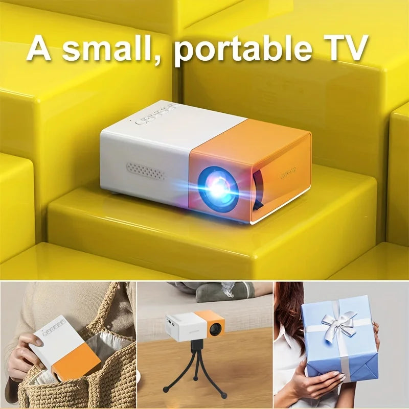Proyector de alta definición YG300, proyector de cine en casa que no ocupa espacio, compatible con conexión HDMI y USB para su uso