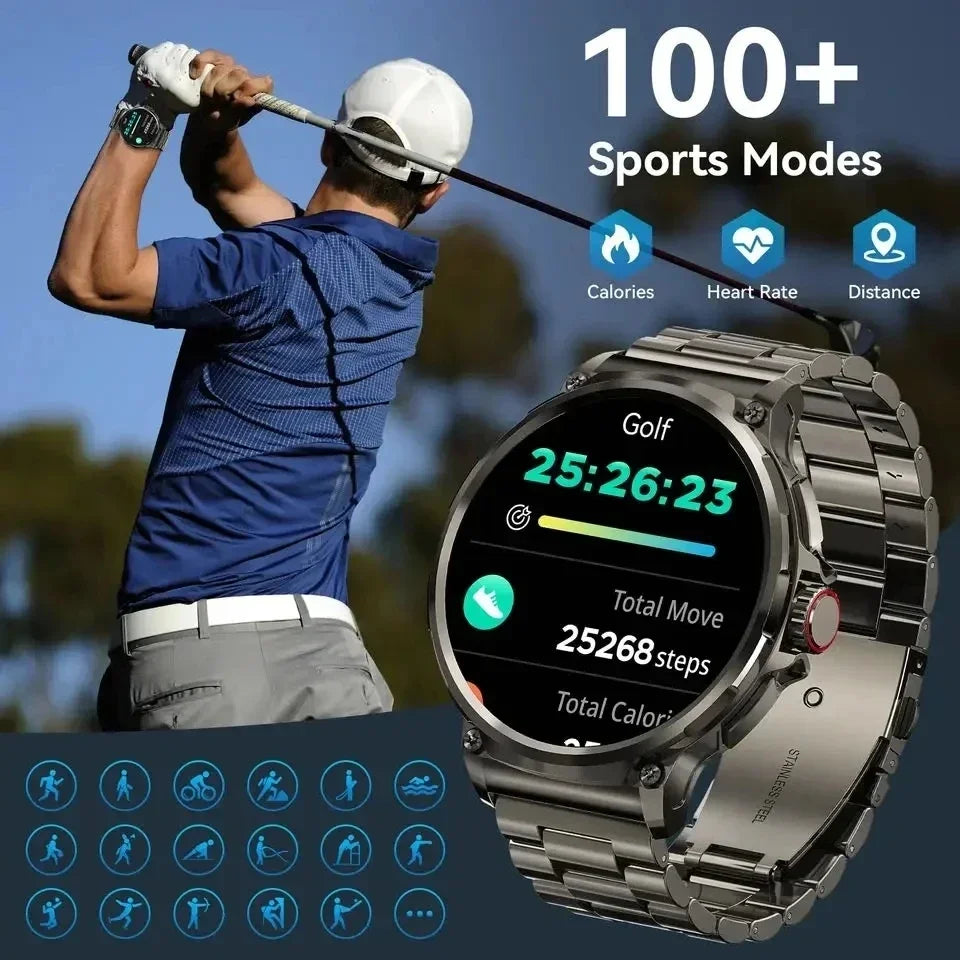 New 710 Mah Big Battery 1.85Inch Ultra HD Display Men smartwatch GPS Sport Track HD Bluetooth Call Smart Watch for IOS Android