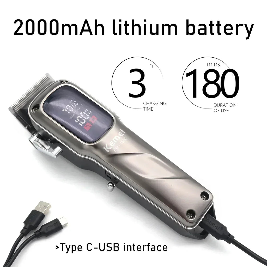 KEMEI Cortapelos Km-1550 Km-2284 Diseño Recortadora de Pelo Eléctrica Profesional para Peluquería Cortadora de Pelo Comercial