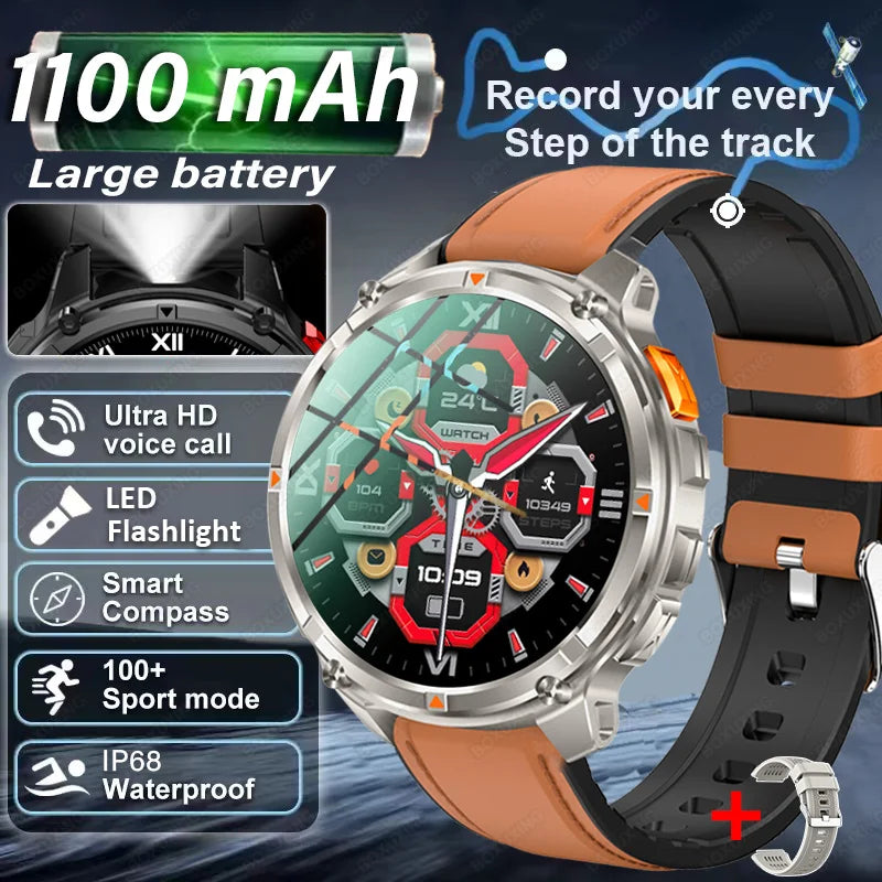 2026 New T-Rex3 Pro 1100mAh Battery Smart Watch GPS path IP68 Waterproof Sports Run tracker Outdoor Compass Military Smartwatch