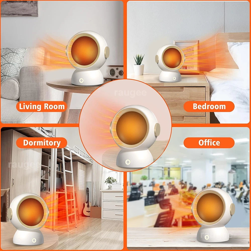 Portable Hot Air Blower Desktop Mutes Fast Heating Fans for Home Bedroom Office Electric Heater with Thermostat Space Heater ﻿