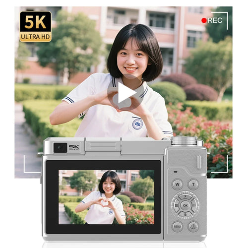 Cámara digital 5K 80MP para fotografía, videocámara Vlog con AF 18X, cámara web WIFI para transmisión en vivo, cámara selfie de doble lente, pantalla abatible de 180°