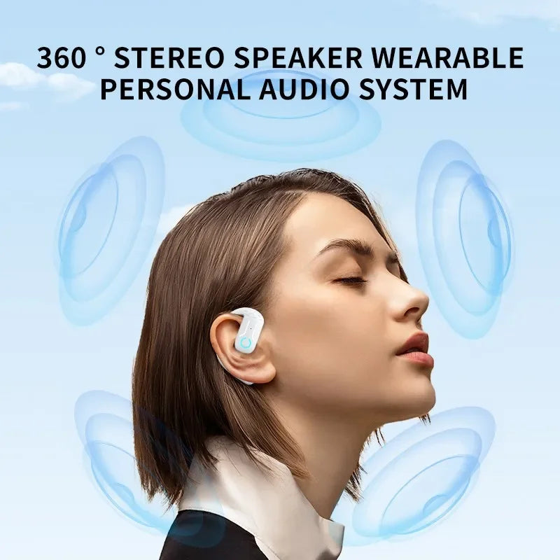 Auriculares Bluetooth inalámbricos con micrófono, auriculares de conducción ósea, manos libres, con cancelación de ruido para conducir Audífonos