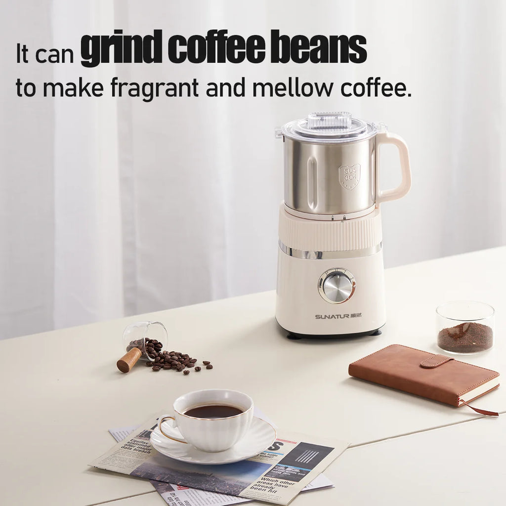 SUNATUR 1.2L Wet Dry Grinder electric coffee grinder Commercial Multifunctional Food processor coffee Bean Spice Milling Machine
