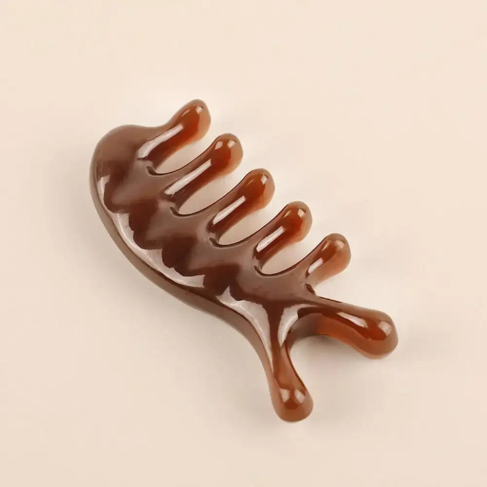 Cow Bone Meridian Comb  Portable Massage Five Finger Comb Scalp Massager Scalp Health Care Cattle Horn Comb