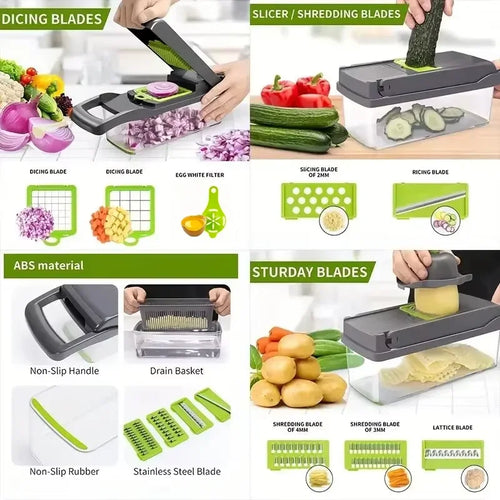 5-in-1 Food Chopper Suitable for Handheld Slicers, Dicers, Graters Multifunctional Vegetable Chopper Kitchen Tool