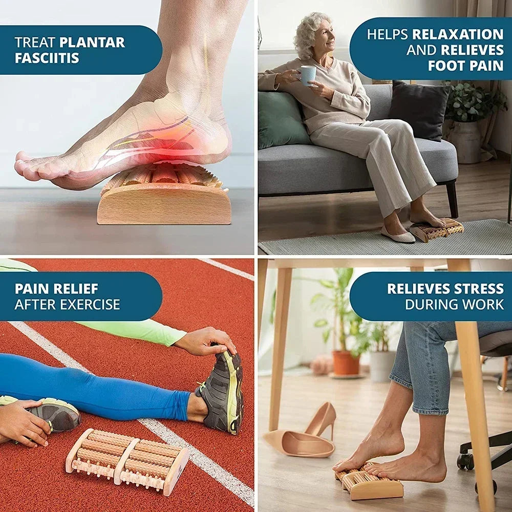 Rodillo de madera para pies, masajeador de pies para el alivio de la fascitis plantar, masajeador de pies para la neuropatía y para mejorar la circulación sanguínea, herramienta para el cuidado de la salud
