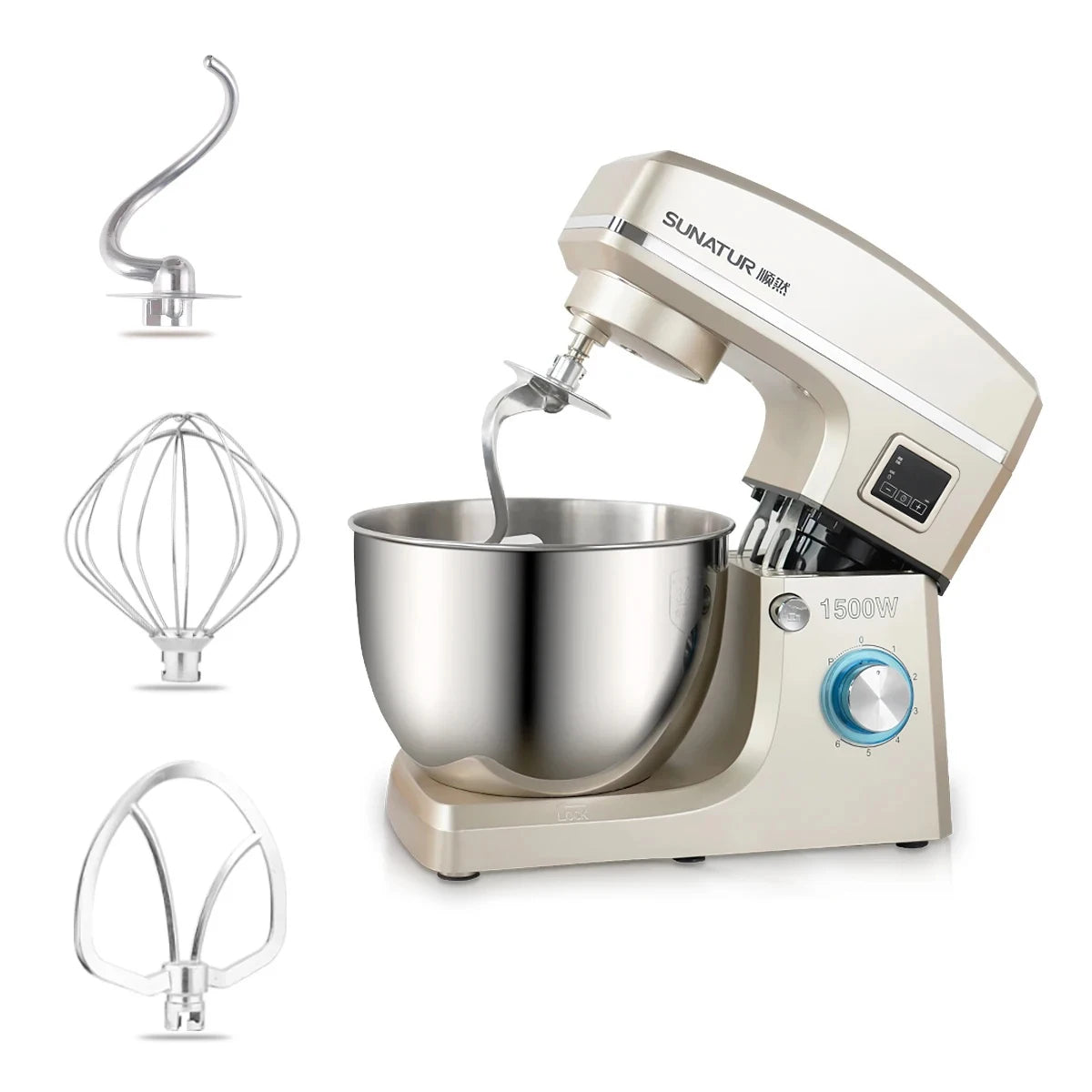 SUNATUR Electric Kitchen Blender Machine: Stand Mixer with Planetary Beater Automatic Mix Support for Dough Efficient Processor