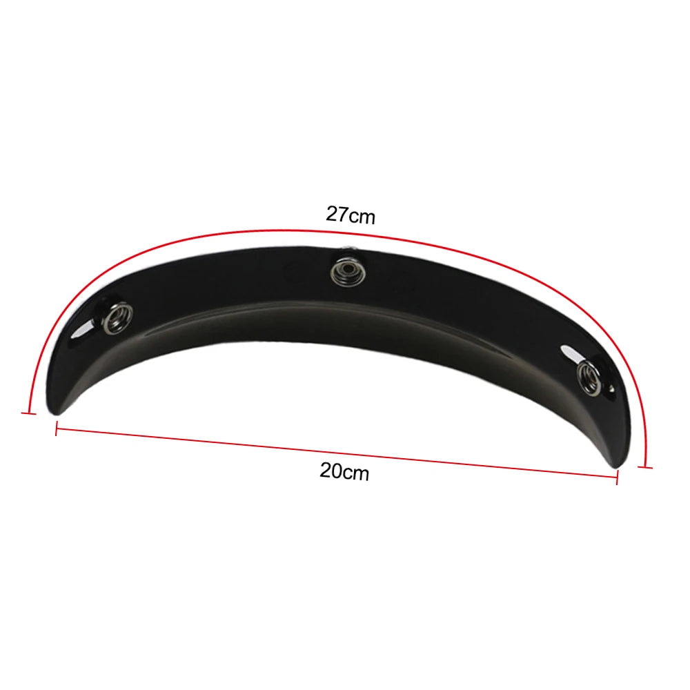 Universal Black 3-Snap Motorcycle Helmet Peak Lens Open Face Sun Shade Visor Shield