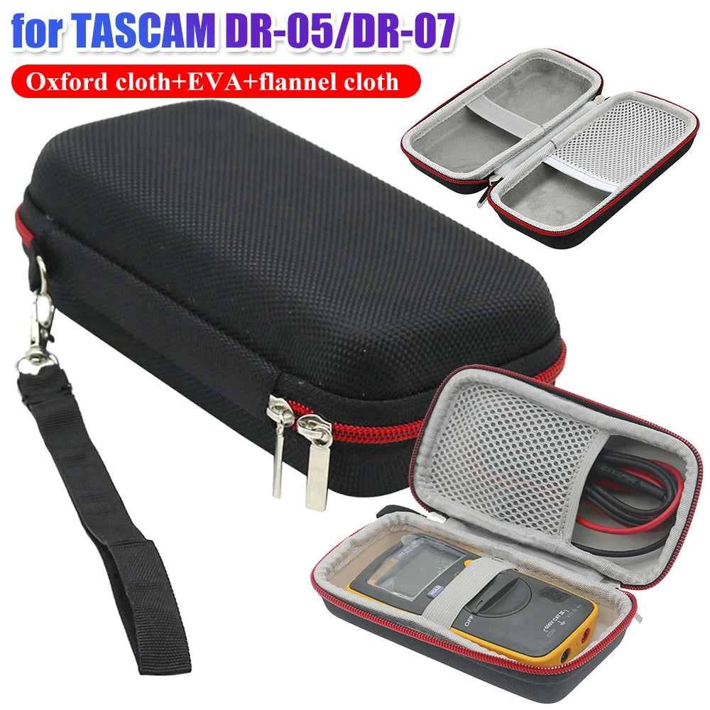 EVA Portable Storage Bag Shockproof Hard Shell Case Anti-Drop with Mesh Pocket for TASCAM DR-05/DR-07 Portable Digital Recorder